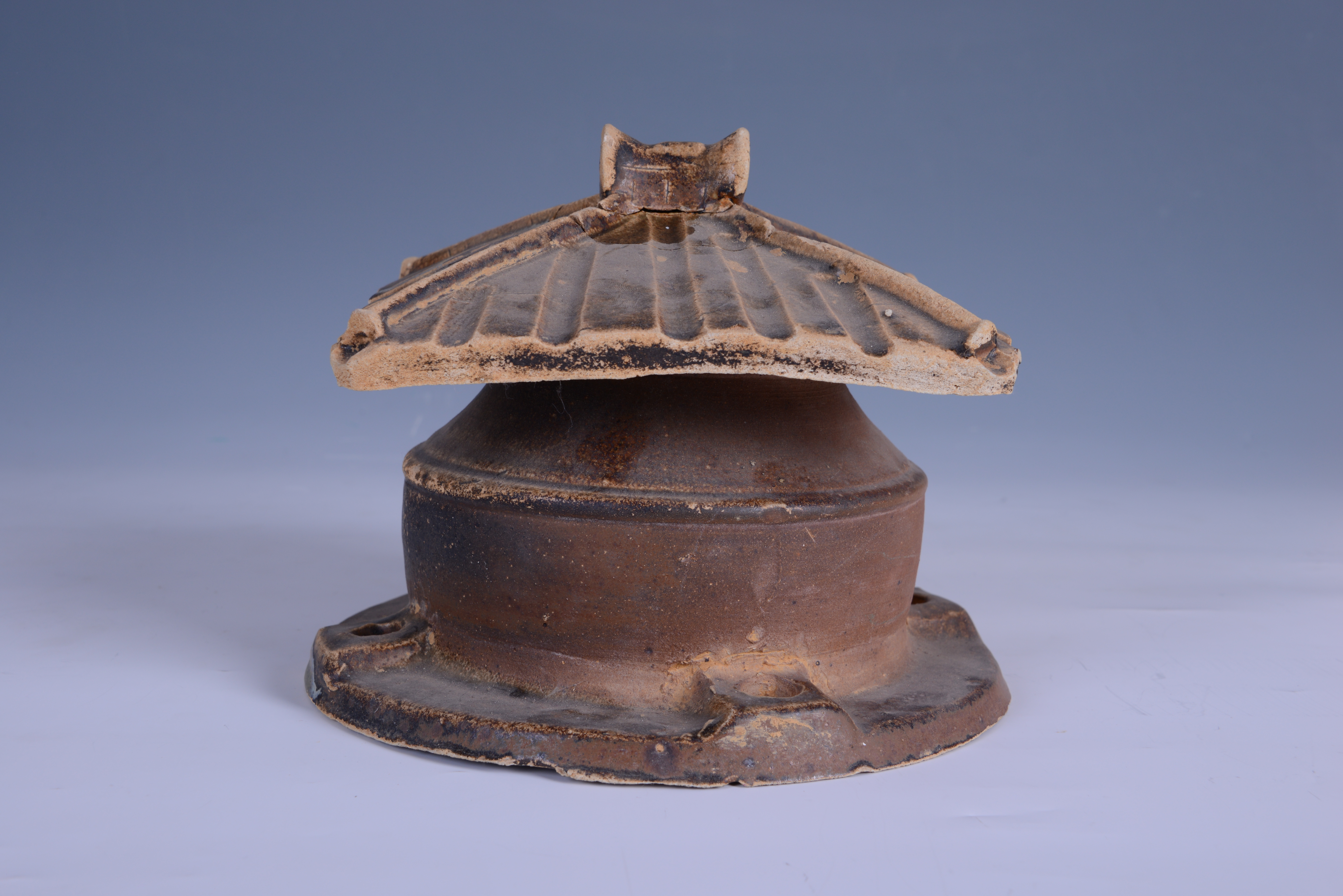 东汉青黄釉盖陶井