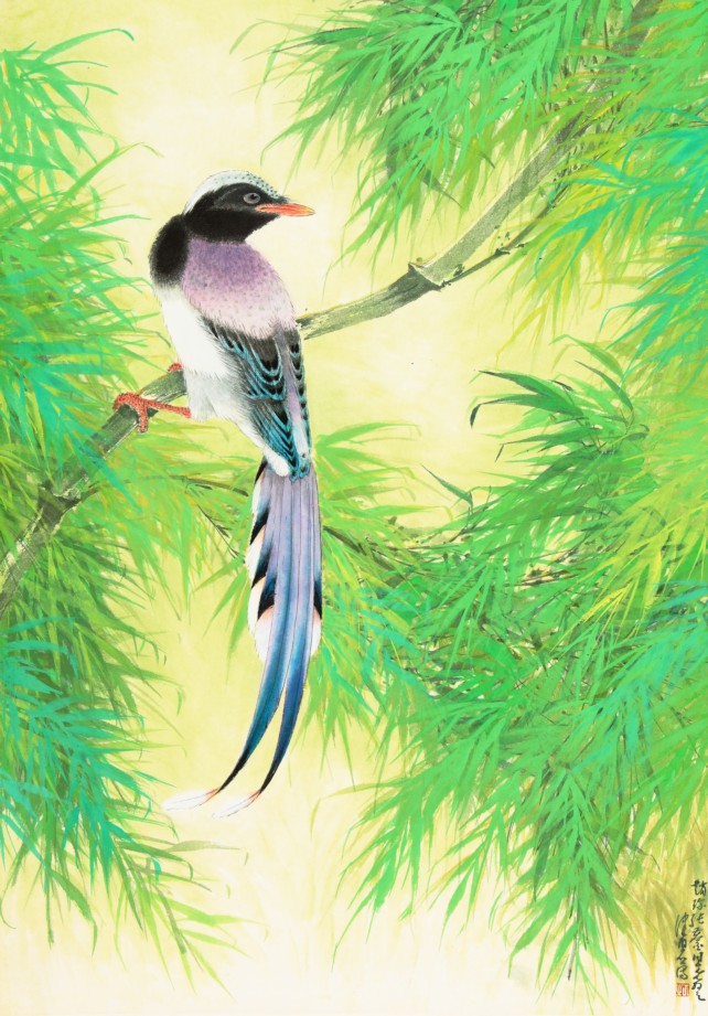 《翠竹绶带》 74.5×53cm